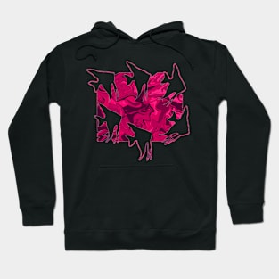 Currents Liquid Abstract Pink Angelfish Silhouette Hoodie